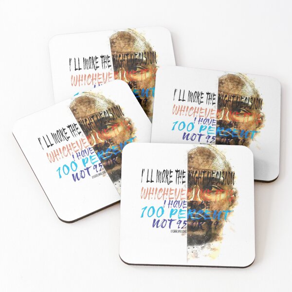Item preview, Karl Malone Inspiration Saying Motivational Quote Watercolor sketching Positive quote: I'll make the right decision, whichever one it is. I have to be 100 percent, not 95 or 99 designed and sold by scribblelife.