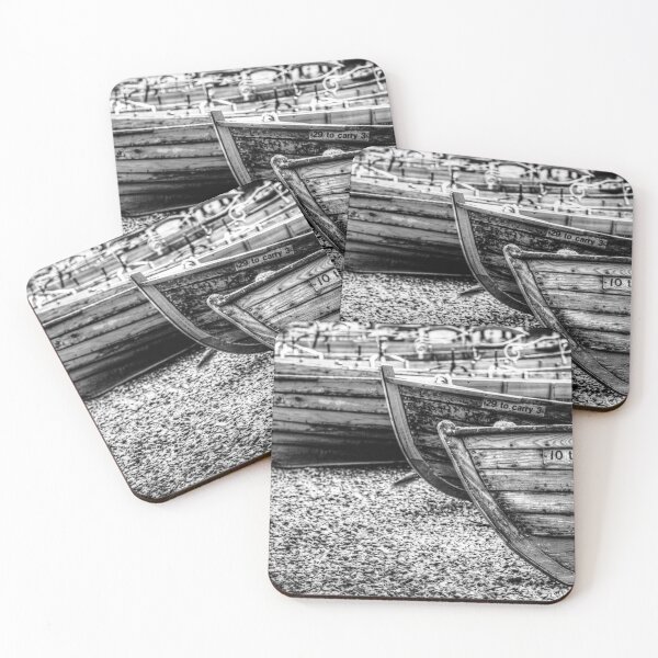 Item preview, Derwentwater Wooden Rowing Boats Black And White designed and sold by Paul Thompson Photography.
