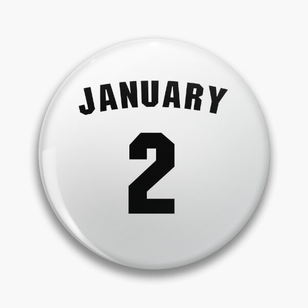 Artikelvorschau, Geburtsdatum 2. Januar Geburtstagsgeschenk Sportdesign entworfen und verkauft von Panya-Design.