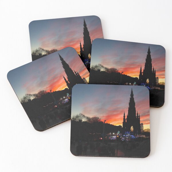 Item preview, Sunset over Scott monument in Edinburgh  designed and sold by Ann Biddlecombe.