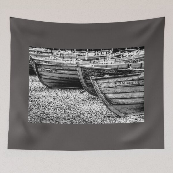 Item preview, Derwentwater Wooden Rowing Boats Black And White designed and sold by Paul Thompson Photography.