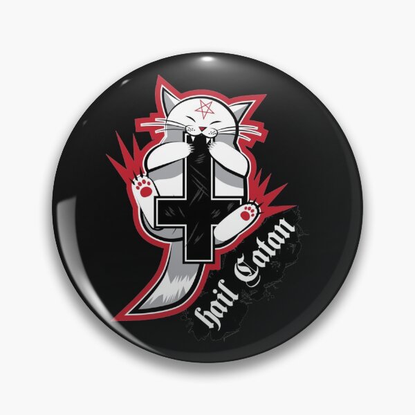 Artikelvorschau, Sei gegrüßt Catan - Satanische Katze spielt mit dem Kreuz entworfen und verkauft von BAndPStudioMAMa.