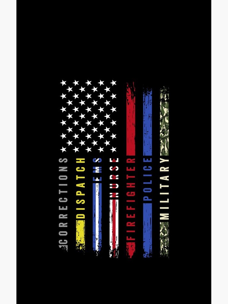 First Responders Hero Flag USA Thin Line Salute by SuckerHug