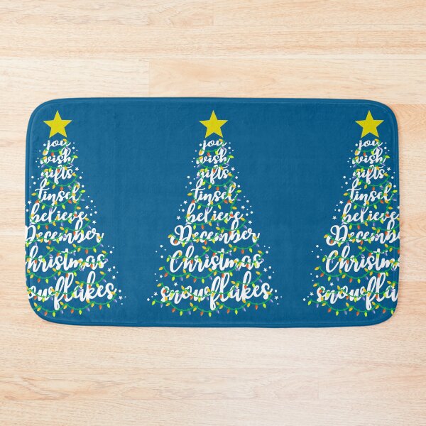 Item preview, Joy Wish Gifts Tinsel Believe December Christmas Snowflakes Christmas Tree Lovely Colorful Colourful Word Design designed and sold by TrulyEpoque.