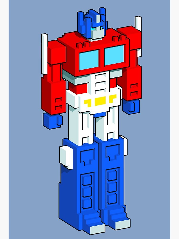 Transformers Optimus Prime 3d pixel art
