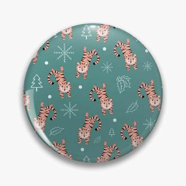 Item preview, Cute tiger Christmas pattern designed and sold by Verchikowl.