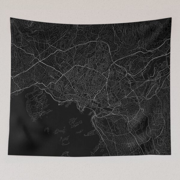 Item preview, Oslo map minimalist in black and white designed and sold by DesireeVDA.