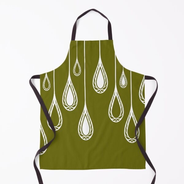 Artikelvorschau, Abstract, ornamental, drops, elegant, olive green, white entworfen und verkauft von Svitac.