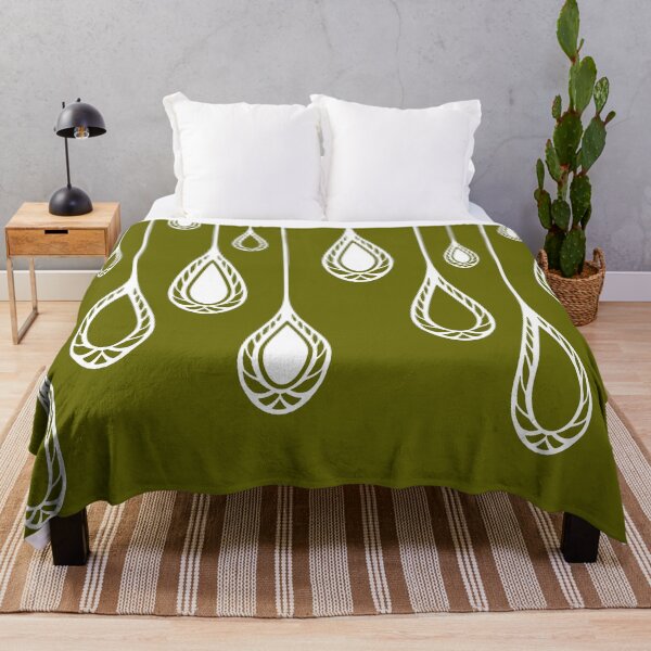 Item preview, Abstract, ornamental, drops, elegant, olive green, white designed and sold by Svitac.