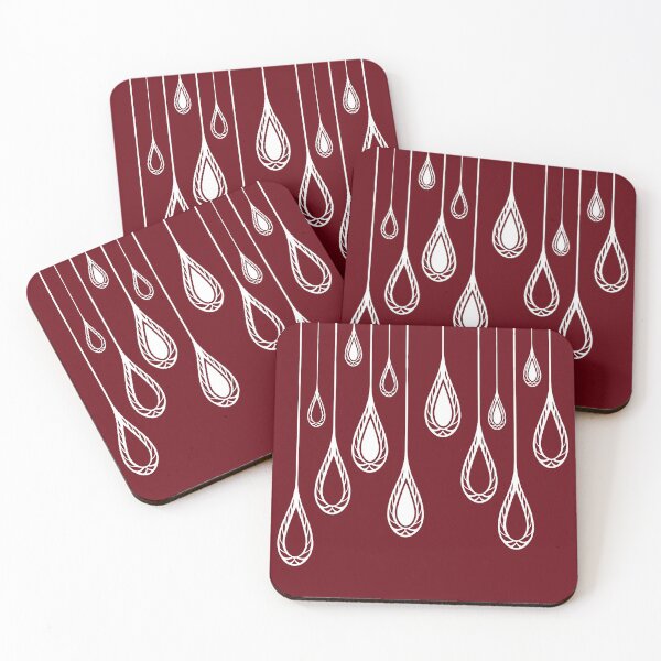 Item preview, Abstract, ornamental, drops, elegant, burgundy, white designed and sold by Svitac.