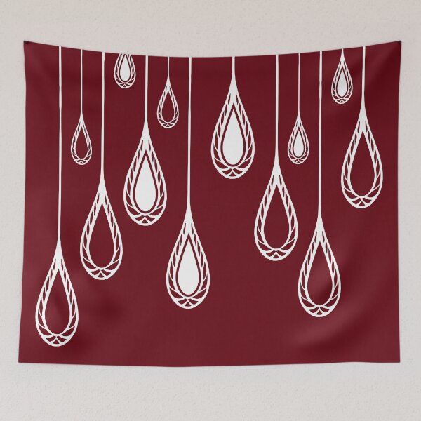 Aperçu de l'œuvre Abstract, ornamental, drops, elegant, burgundy, white créée et vendue par Svitac.