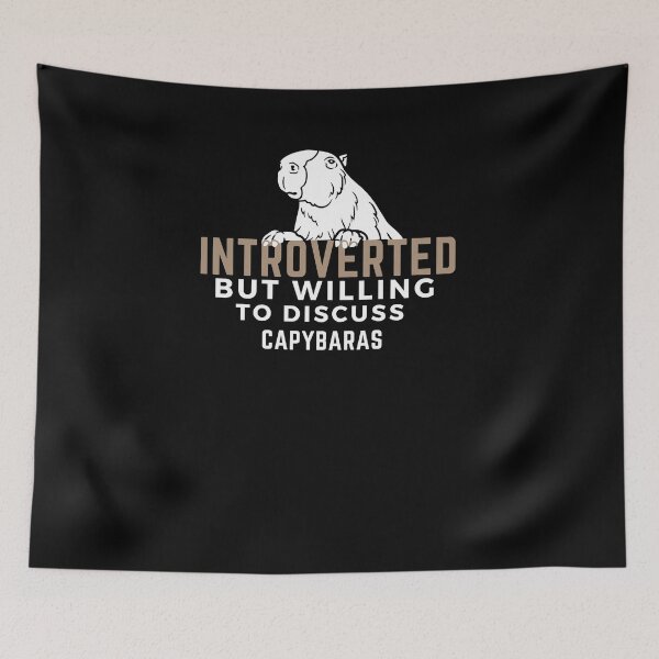 Item preview, Introverted but willing to discuss capybaras, birthday gift ideas, gift for friends, gift for boyfriend, gift for girlfriend designed and sold by oufa.