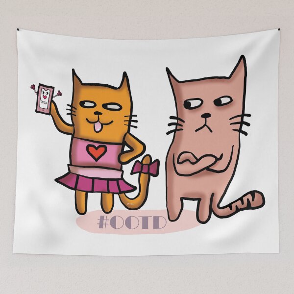 Item preview, Cute funny cats by pinkymaglalang designed and sold by pinkymaglalang.