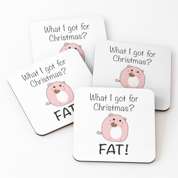 Artikelvorschau, Was ich zu Weihnachten bekommen habe? Fett! (Katze mit schwarzer Schrift) entworfen und verkauft von STUDIO-72.