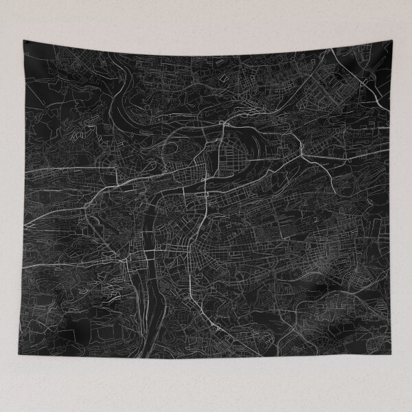 Item preview, Prague map minimalist on a black background designed and sold by DesireeVDA.