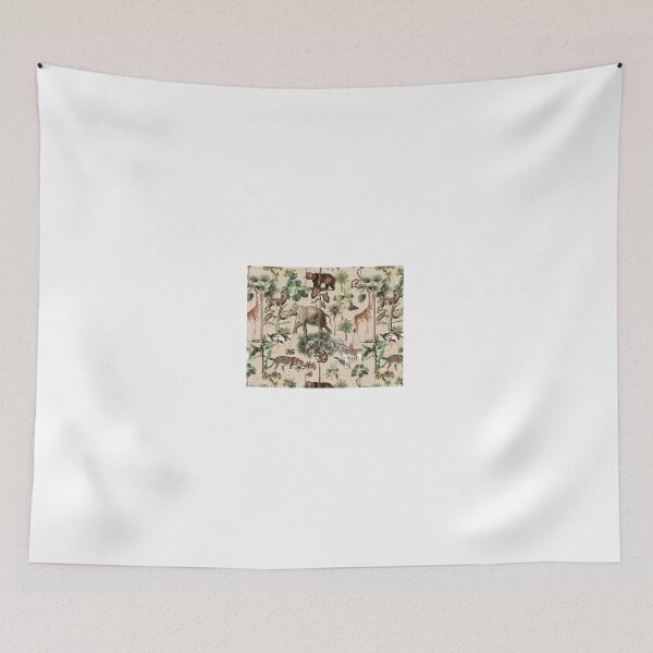 Item preview, Aesthetic Savanna Animals Pattern Art Print designed and sold by Eva Vincent.
