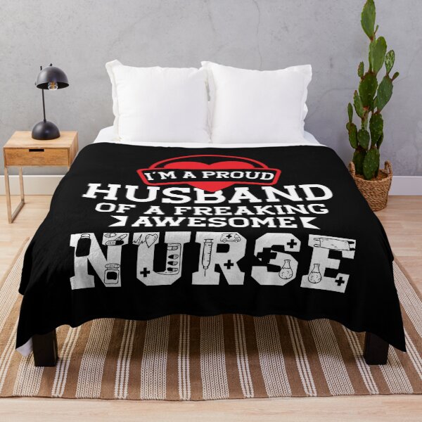 Item preview, I'm A Proud Husband Of A Freaking Awesome Nurse, medicine, for husband, cute, awesome nurse designed and sold by plussorn.