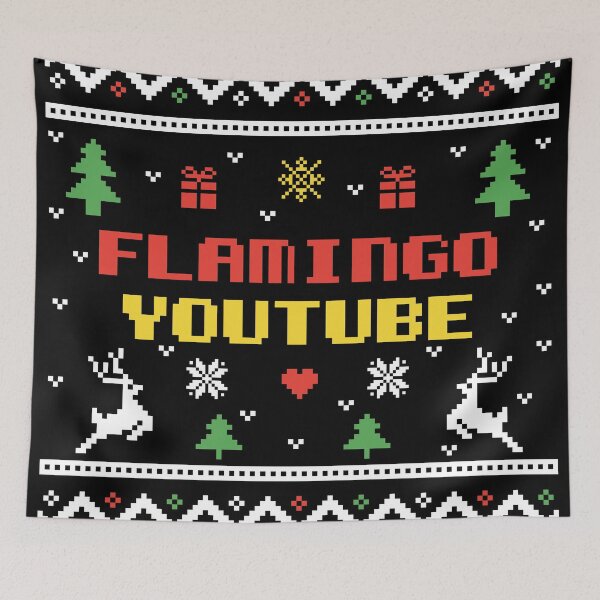 Item preview, Flamingo youtube Flamingo Plush christmas gift colored ugly lovely sweater,  funny sweater, pixel artwork, 8bitart, designed and sold by SGS-.