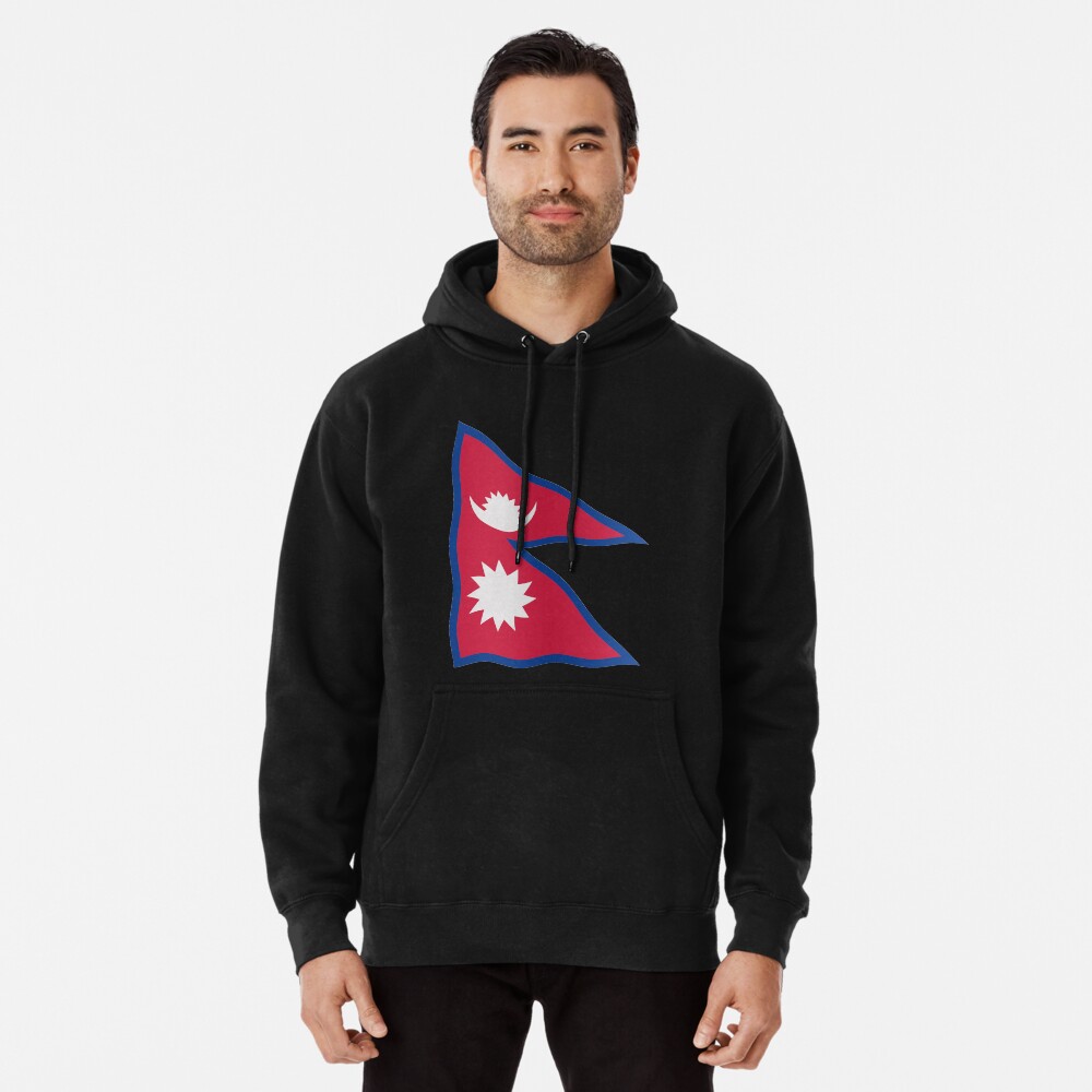 "Nepal flag" Pullover Hoodie by stuwdamdorp Redbubble
