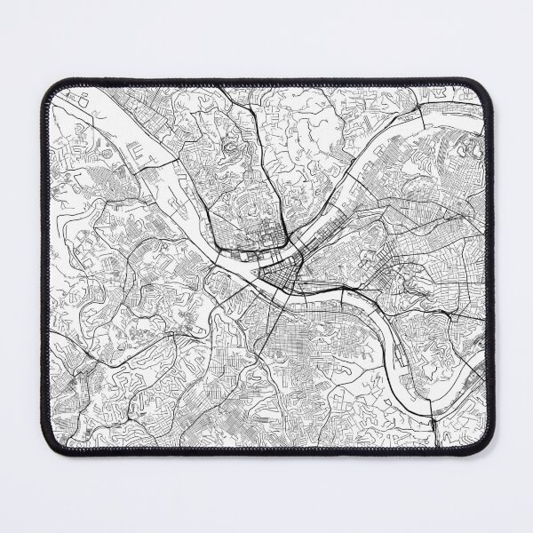 Item preview, Pittsburgh map minimalist in black and white designed and sold by DesireeVDA.