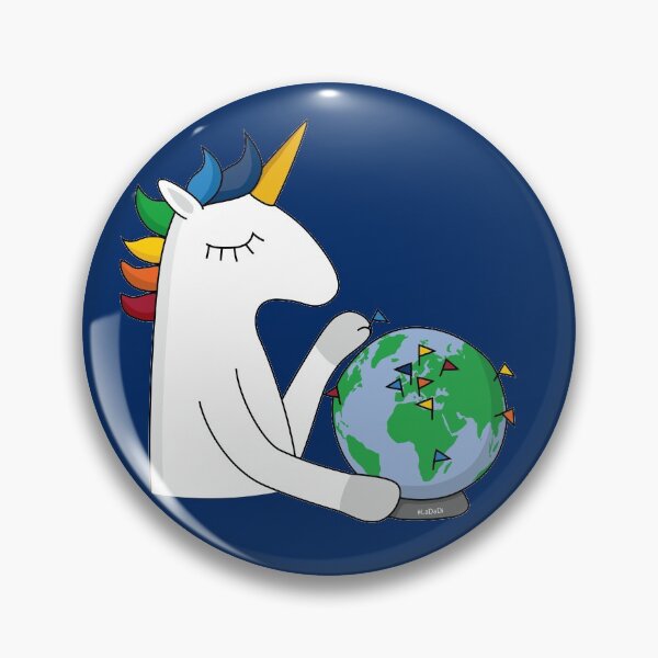 Item preview, Unicorn target flag on globe designed and sold by LaDaDi.