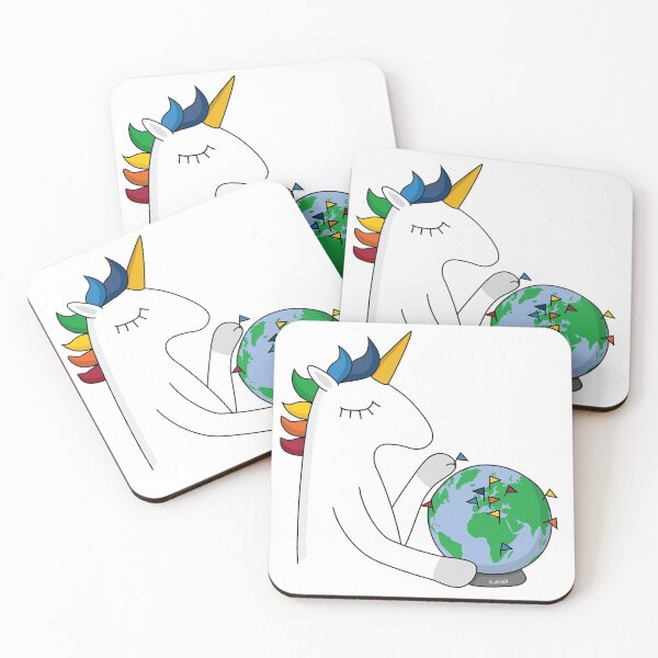 Item preview, Unicorn target flag on globe designed and sold by LaDaDi.
