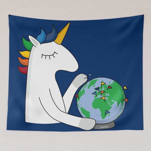 Item preview, Unicorn target flag on globe designed and sold by LaDaDi.
