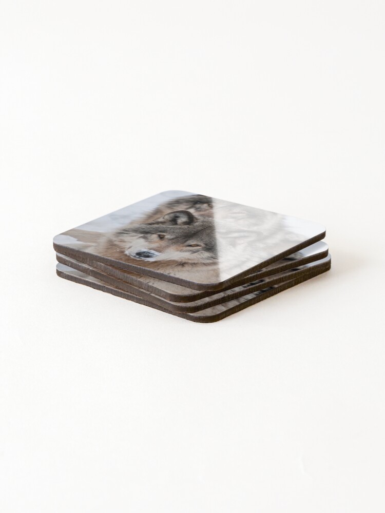 Thumbnail 4 of 5, Coasters (Set of 4), Timber Wolves designed and sold by WolvesOnly.