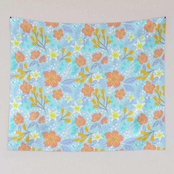 Item preview, Floral Pattern - Light Blue designed and sold by tessartsweden.
