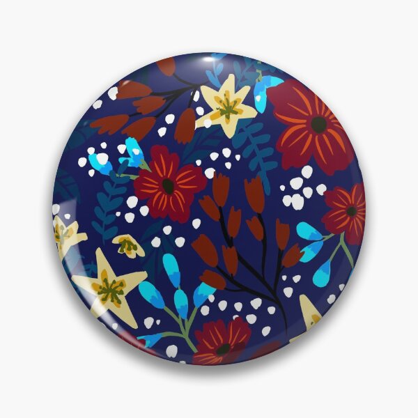Item preview, Floral Pattern - Dark Blue designed and sold by tessartsweden.