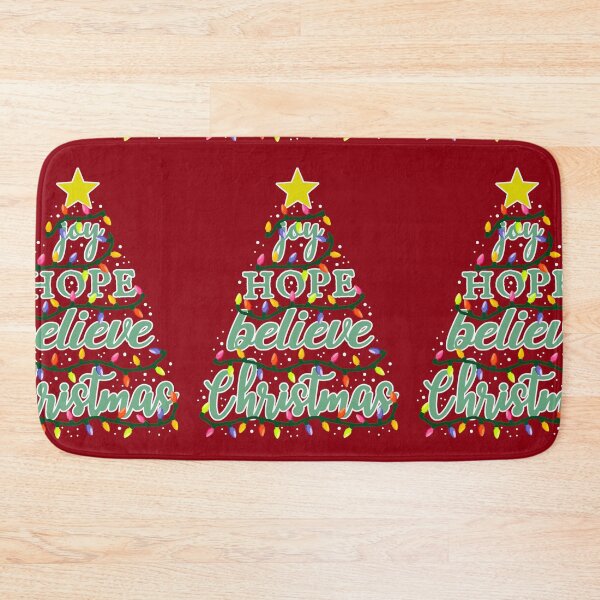 Item preview, Joy Hope Believe Christmas Tree Lovely Colorful Colourful Word Design designed and sold by TrulyEpoque.