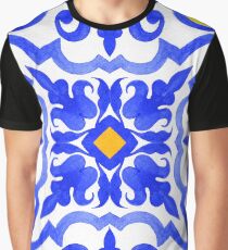 Portuguese azulejo tiles. Blue and white gorgeous seamless patterns. Graphic T-Shirt