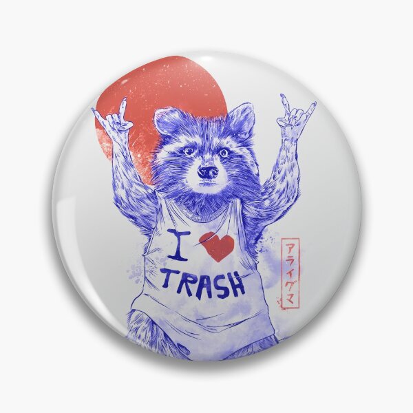 Item preview, I Love Trash - Cute Funny Metal Raccoon Gift designed and sold by EduEly.