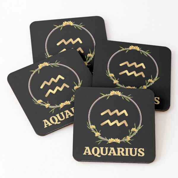 Item preview, Aquarius Zodiac Sign with Floral Border designed and sold by Hellofriendco.