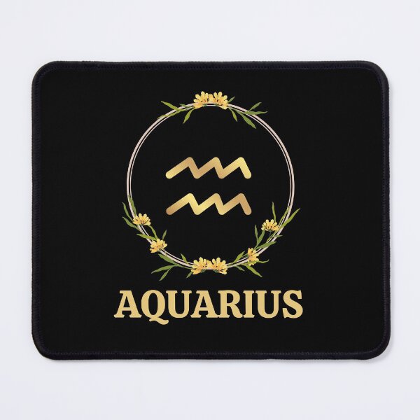 Item preview, Aquarius Zodiac Sign with Floral Border designed and sold by Hellofriendco.