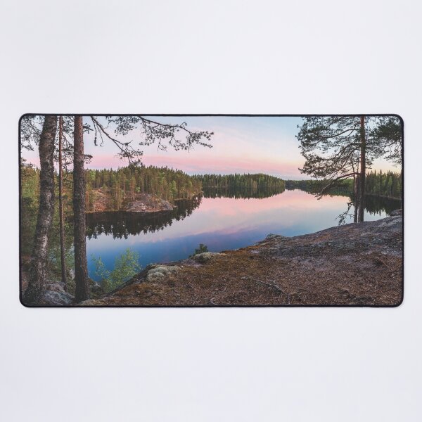 Item preview, Midsummer lake view at midnight panorama designed and sold by Jukka Heilimo.