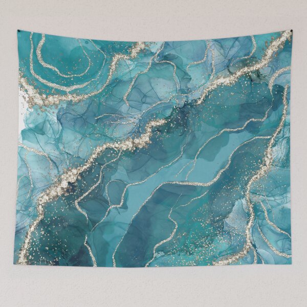 Item preview, Teal Faux Marble Landscape designed and sold by MysticMarble.