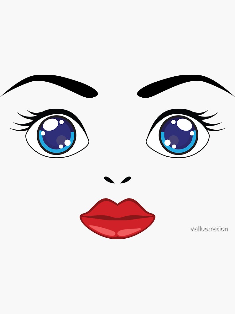 Woman Face W/ Cat's Eye Eyeliner - Roblox Girl Face - Free Transparent PNG  Clipart Images Download