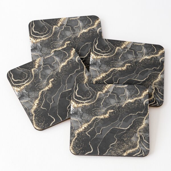 Item preview, Darkest Black Night Faux Marble Landscape designed and sold by MysticMarble.