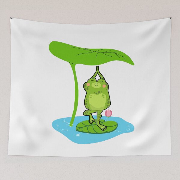Item preview, Yoga Pose Frog And Leaf Meditation Chakra Cottagecore designed and sold by Ngan-Jasmine.