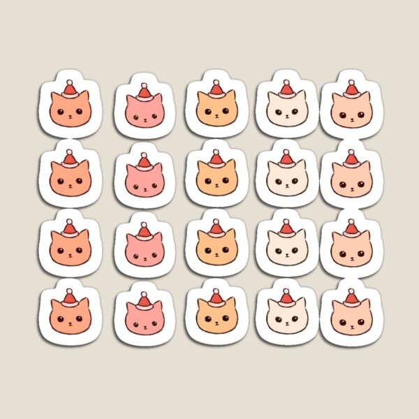 Item preview, Christmas kitty cat in Christmas hat stickers designed and sold by JuliaBeton.