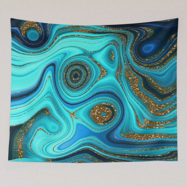Item preview, Lapislazuli - Emerald Glamour Gold Glitter  Faux Marble  designed and sold by MysticMarble.