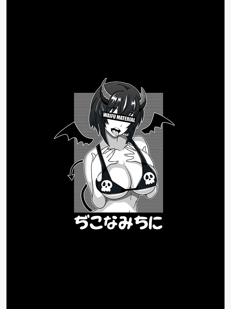 Ahegao Waifu Material Lewd Devil Anime Girl Spiral Notebook By Norahflcmen Redbubble