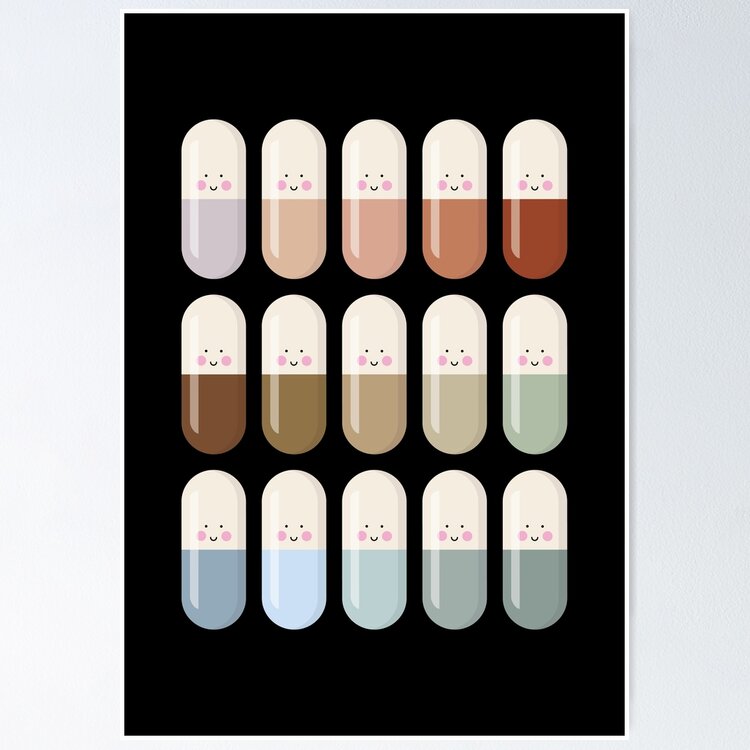 Cute capsule pills Sticker