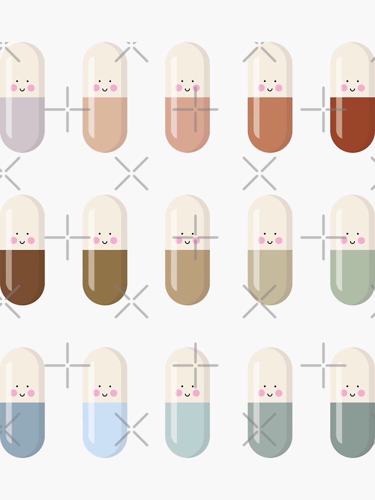Cute capsule pills Sticker