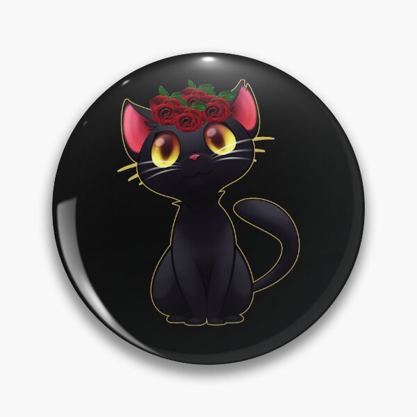 Item preview, Black Cat With Flower Cute Cat With Red Flower designed and sold by Hanaahashem.
