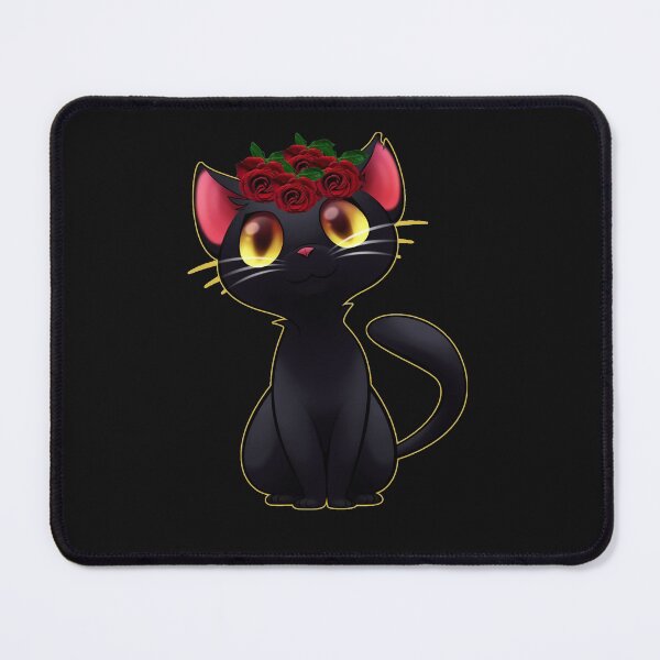 Item preview, Black Cat With Flower Cute Cat With Red Flower designed and sold by Hanaahashem.