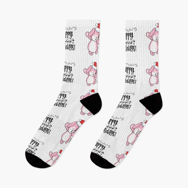 Item preview, Hoppy Holidays! | Punny Bunny | Christmas (Pink x White) designed and sold by the-krisney-way.