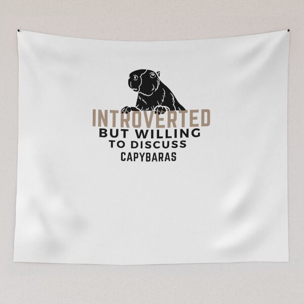 Item preview, Introverted but willing to discuss capybaras, birthday gift ideas, gift for friends, gift for boyfriend, gift for girlfriend designed and sold by oufa.