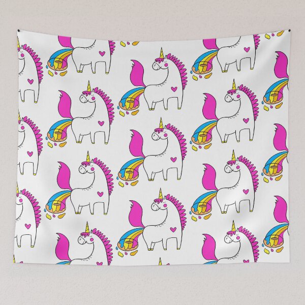 Item preview, Pooping rainbow unicorn. Pooping donut unicorn illustration. designed and sold by SolArt88.